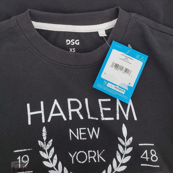 DSG Girls Size XSmall Harlem Basketball Graphic Tee Boxy Pure Black 100% Cotton - Picture 5 of 8